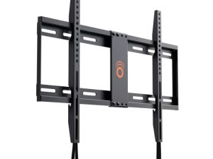 ECHOGEAR Low Profile Fixed TV Wall Mount for TVs Up to 80" - Holds Your TV Only 1.25" from The Wall - Pull String Locking System for Easy Cable Access - Big Hardware Assortment for Simple Install