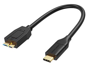 Short Micro B to USB C Hard Drive Cable 1FT