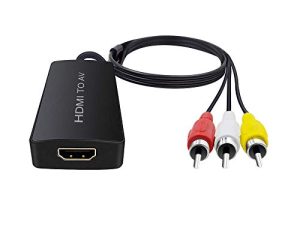 HDMI to AV Converter HDMI to RCA Composite Converter Adapter Compatible with Roku Stick Support PAL/NTSC