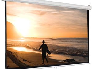 SUPER DEAL 120'' Projector Screen Projection Screen Manual Pull Down HD Screen 1:1 Format for Home Cinema Theater Presentation Education Outdoor Indoor Public Display