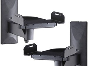 VideoSecu One Pair of Side Clamping Bookshelf Speaker Mounting Bracket with Swivel and Tilt for Large Surrounding Sound Speakers MS56B 3LH