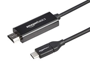 Amazon Basics USB-C to HDMI Cable Adapter (Thunderbolt 3 Compatible) 4K@30Hz - 3-Foot