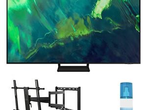 SAMSUNG QN75Q70AA 75" Class UHD High Dynamic Range QLED 4K Smart TV with a Walts TV Large/Extra Large Full Motion Mount for 43"-90" Compatible TV's and a Walts HDTV Screen Cleaner Kit (2021)