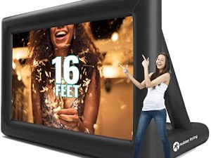 Holiday Styling 16FT Inflatable Outdoor Projector Screen – 200” Blow Up TV & Movie Screen w. Thick