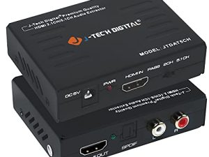 J-Tech Digital Premium Quality 1080P HDMI to HDMI + Audio (SPDIF + RCA Stereo) Audio Extractor Converter (JTDAT5CH)