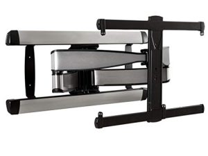 SANUS Premium Full Motion TV Wall Mount for TVs Up to 90" - Stainless Steel Finish with FluidMotion Design for Smooth Extension