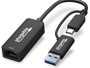 Plugable 2.5G USB C and USB to Ethernet Adapter