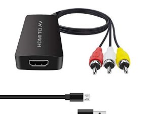 Dingsun HDMI to RCA Converter HDMI to AV Adapter HDMI to Older TV Adapter Compatible for Apple TV