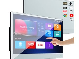 Soulaca 32 inches Smart Mirror LED Touchscreen TV for Bathroom Touch Panel Waterproof with Bluetooth&WiFi ATSC Television