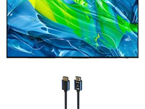 SAMSUNG QN55S95BAFXZA 55" Quantum OLED HDR UHD 4K Smart TV with an Austere 5S-4KHD2-2-5M V-Series 2.5m Premium 4K HDR HDMI Braided Cable (2022)