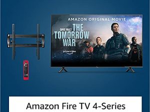 Amazon Fire TV 50" 4-Series 4K UHD smart TV bundle with Universal Tilting Wall Mount and Red Remote Cover
