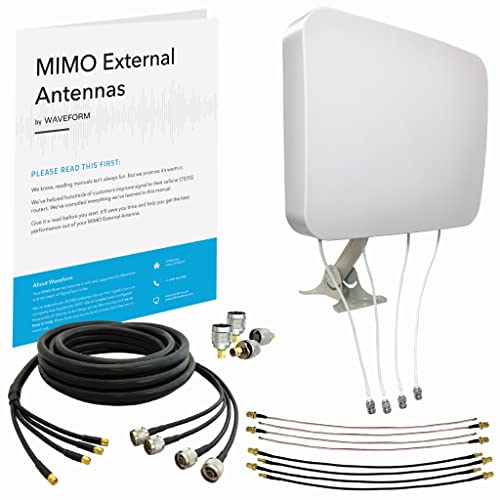 MIMO 4x4 Panel External Antenna Kit for 4G LTE/5G Hotspots & Routers (Full kit) MIMO 4x4 Panel External Antenna Kit for 4G LTE/5G Hotspots & Routers (Full kit)