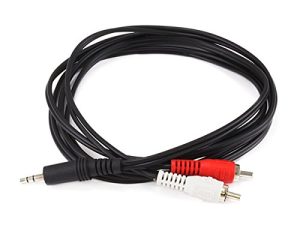 Monoprice Audio/Stereo Cable - 6 Feet - Black | 3.5mm Stereo Plug/2 RCA Jack