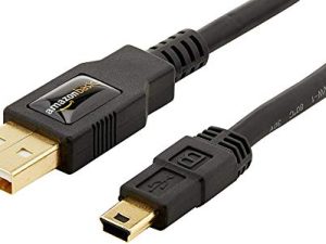 Amazon Basics USB 2.0 Charger Cable - A-Male to Mini-B Cord - 3 Feet (0.9 Meters)