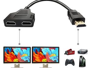 HDMI Splitter Adapter Cable - HDMI Splitter 1 in 2 Out HDMI Male to Dual HDMI Female 1 to 2 Way for HDMI HD