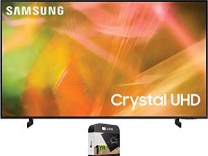 SAMSUNG UN50AU8000FXZA 50 Inch UHD 4K Crystal UHD Smart LED TV Bundle with Premium 1 YR CPS Enhanced Protection Pack