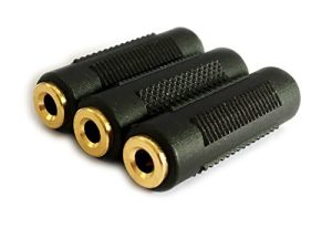 3.5mm Stereo Jack to 3.5mm Stereo Jack Female to Female Adapter Connector Gold Plated (3 Pack)