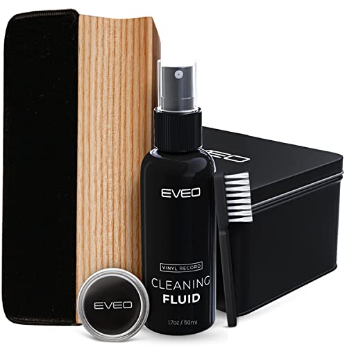 EVEO Premium Vinyl Record Cleaner Kit - Complete 4-in-1 Vinyl Records Cleaning Kit for Records Albums-Includes Soft Velvet Record Brush EVEO Premium Vinyl Record Cleaner Kit - Complete 4-in-1 Vinyl Records Cleaning Kit for Records Albums-Includes Soft Velvet Record Brush