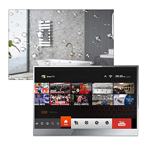 elecsung 22 inch Bathroom TV Luxury Smart Mirror TV IP66 Waterproof Full HD HDTV(ATSC) Tuner Android 11.0 Wi-fi & Bluetooth (22'' (Touch Keys) elecsung 22 inch Bathroom TV Luxury Smart Mirror TV IP66 Waterproof Full HD HDTV(ATSC) Tuner Android 11.0 Wi-fi & Bluetooth (22'' (Touch Keys)