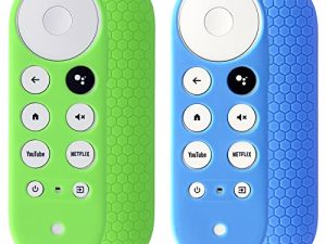 2pcs Remote Cover (Glow in The Dark) Compatible with 2020 Chromecast with Google TV Voice Remote