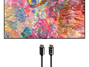 SAMSUNG QN55Q80BAFXZA 55" 4K Ultra HD Smart TV with an Austere 7S-8KHD2-1-5M VII Series 1.5m Premium Braided 8K HDMI Cable (2022)