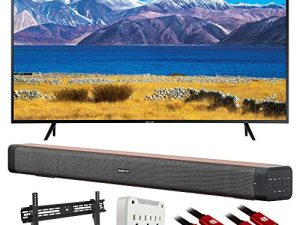 SAMSUNG UN65TU8300 65-inch HDR 4K UHD Smart Curved TV with Deco Home Soundbar Bundle