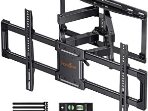 Perlegear Full Motion TV Wall Mount for Most 37-82 inch Flat Curved Screen up to 100 lbs