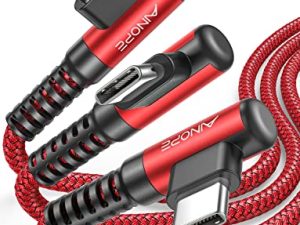 AINOPE USB C to USB Cable [3-Pack 3.3ft/6.6ft/10ft] 3.1A USB Fast Charge Cable Right Angle
