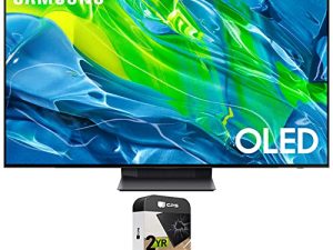 SAMSUNG QN55S95BAFXZA 55 inch 4K Quantum HDR OLED Smart TV 2022 (Renewed) Bundle with 2 YR CPS Enhanced Protection Pack