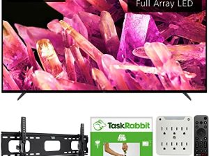 Sony XR75X90K Bravia XR 75 inch X90K 4K HDR Full Array LED Smart TV 2022 Model Bundle with TaskRabbit Installation Services + Deco Wall Mount + HDMI Cables + Surge Adapter