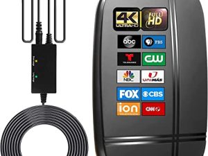 TV Antenna for Smart TV - Amplified HDTV Indoor Digital Antenna Range 32FT Cable Support for 4K 1080p Fire TV Stick and All Old TVs