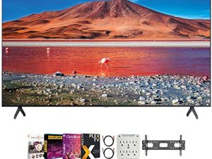 SAMSUNG UN43TU7000 43" 4K Ultra HD Smart LED TV Bundle with Premiere Movies Streaming + 30-70 Inch TV Wall Mount + 6-Outlet Surge Adapter + 2X 6FT 4K HDMI 2.0 Cable
