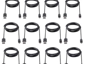 Smays Micro USB Cable Bulk Cord Black 3 ft 12-Pack