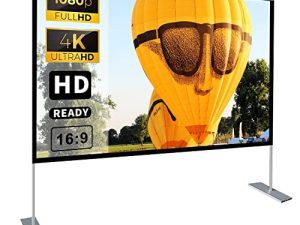 Projector Screen with Stand 100 inch 16:9 HD 4K Outdoor Indoor Projection Screen for Home Theater 3D Fast-Folding Projector Screen with Stand Legs and Carry Bag Projection Movie Wrinkle-Free