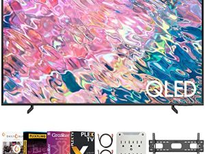 SAMSUNG QN60Q60BAFXZA Q60B 60 inch QLED 4K Quantum Dual LED HDR Smart TV 2022 Bundle with Premiere Movies Streaming + 37-100 Inch TV Wall Mount + 6-Outlet Surge Adapter + 2X 6FT HDMI 2.0 Cable